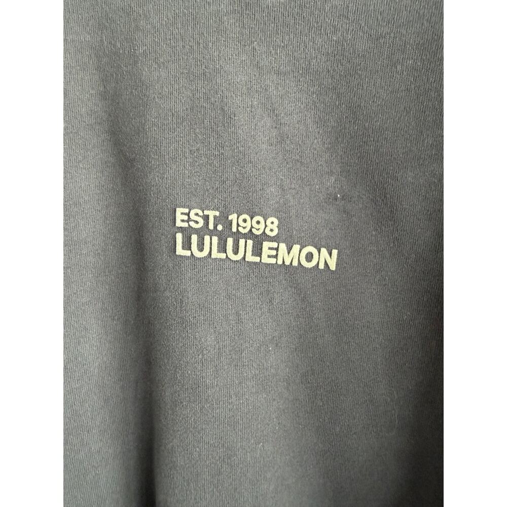 Lululemon Brushed Heavyweight Cotton Cropped Crew T-Shirt Black L - Picture 3 of 4